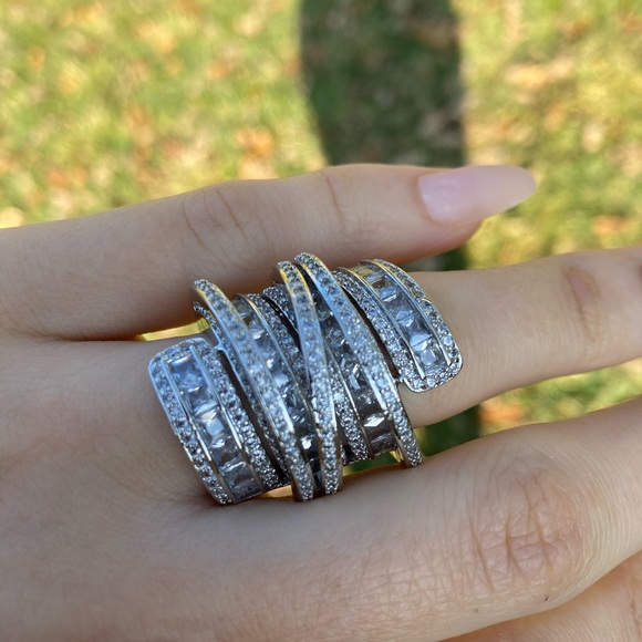 Luxury 925 Sterling Silver Shinning Princess Ring - Picture 10 of 15